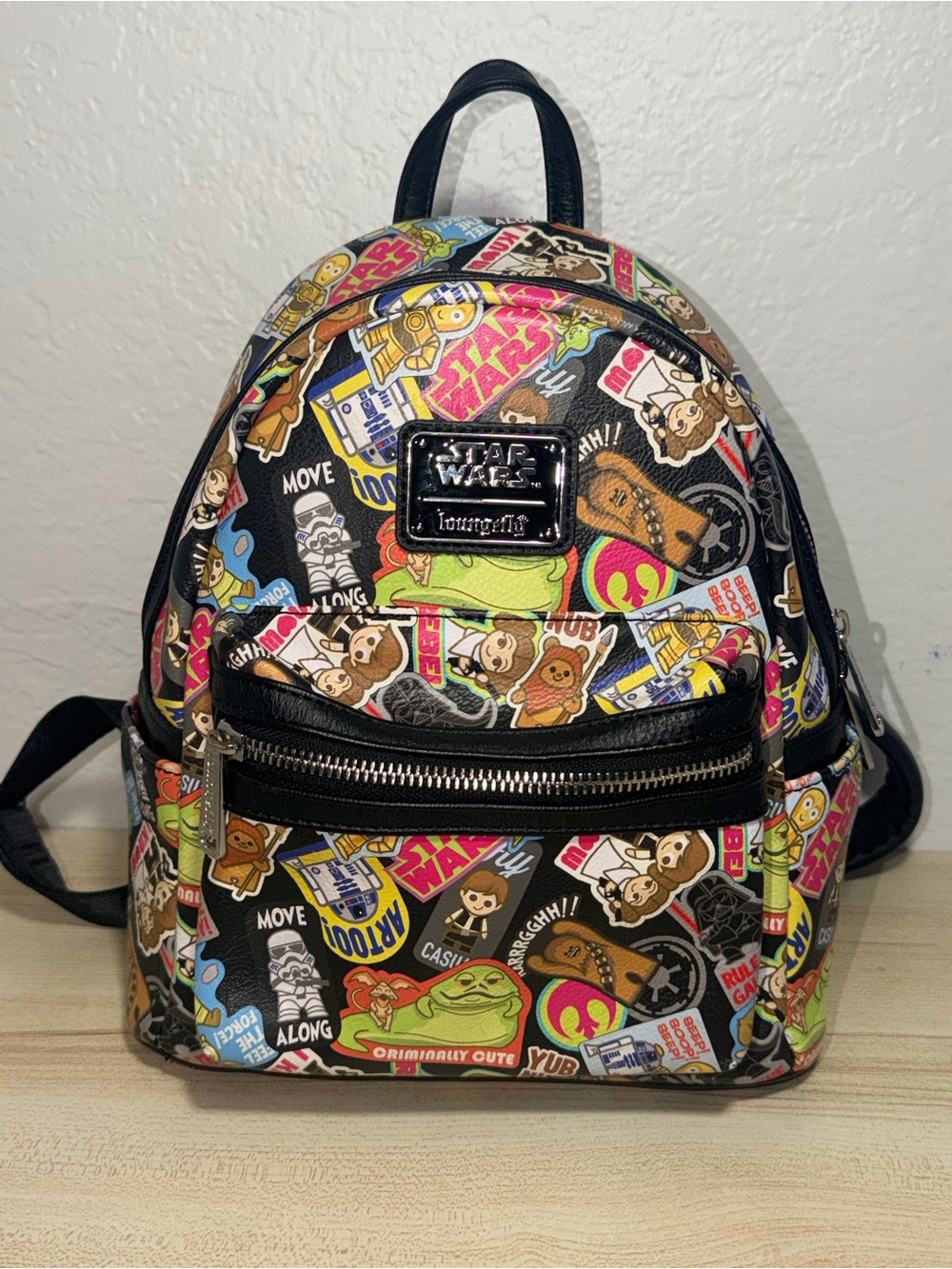 Loungefly Star Wars Chibi Sticker Mini Backpack Bag Purse